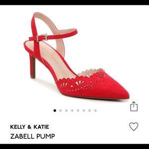 9.5 Kelly and Katie red suede heel